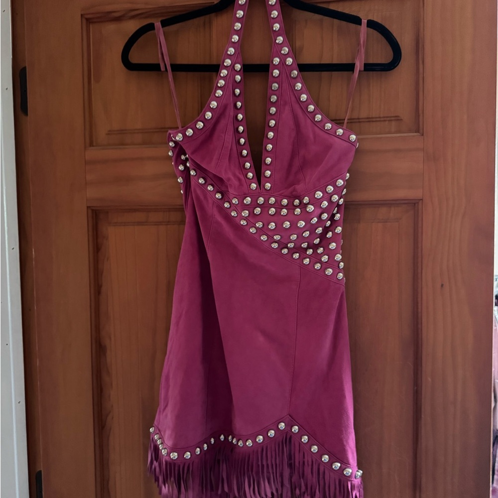 RARE - X by NBD Nomi Suede Fringe Dress - Picture 2 of 6